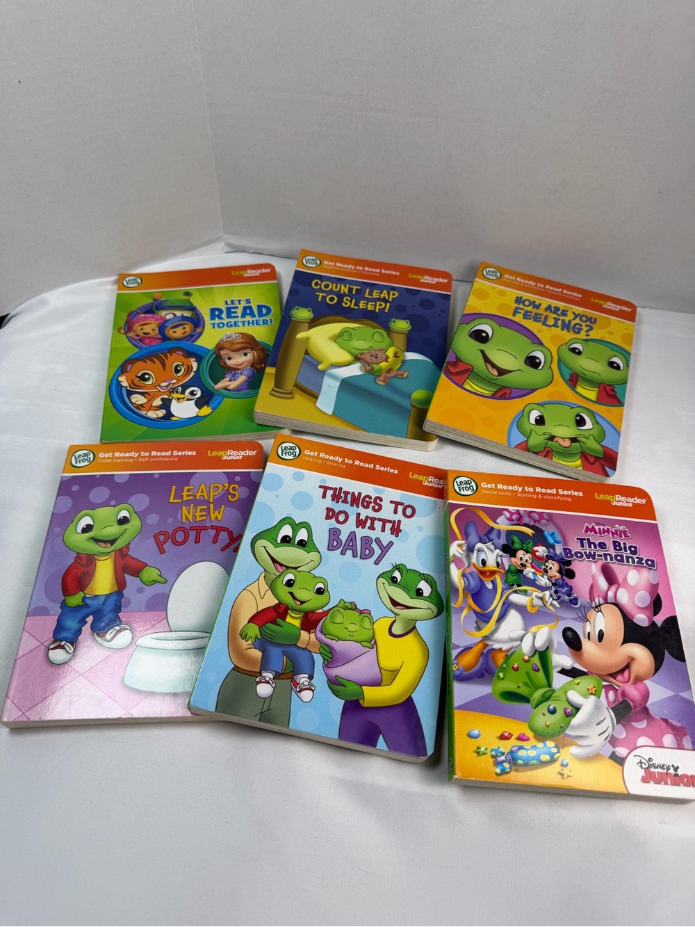 LeapFrog LeapReader Junior Get Ready to Read 6 Board Books Preschool Kids Lot